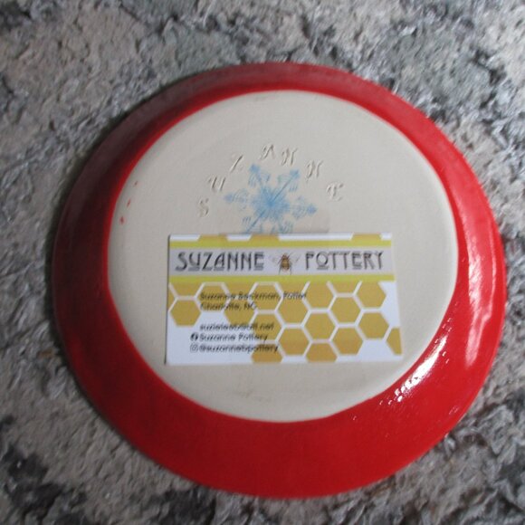 Suzanne Pottery Christmas Santa Snowman Snowflake plate - Picture 3 of 3